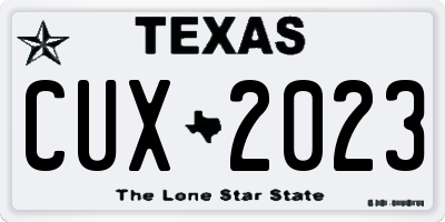 TX license plate CUX2023