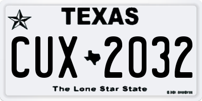 TX license plate CUX2032