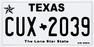 TX license plate CUX2039
