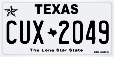 TX license plate CUX2049
