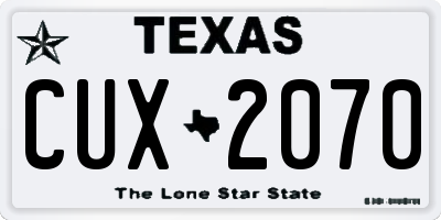 TX license plate CUX2070