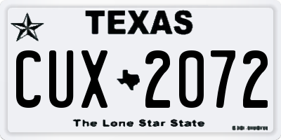 TX license plate CUX2072