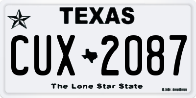 TX license plate CUX2087
