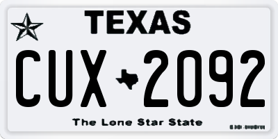 TX license plate CUX2092