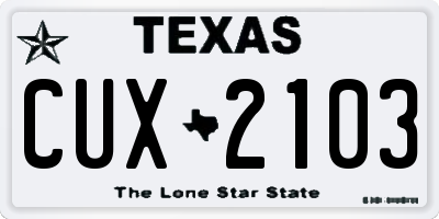 TX license plate CUX2103