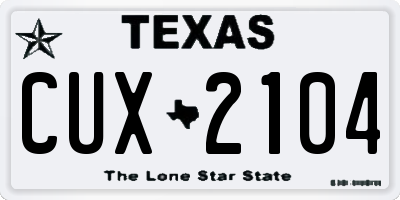 TX license plate CUX2104