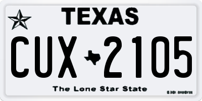 TX license plate CUX2105