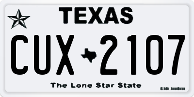 TX license plate CUX2107