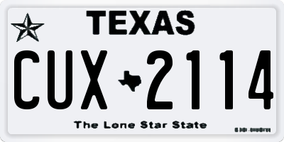 TX license plate CUX2114