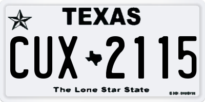 TX license plate CUX2115