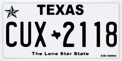 TX license plate CUX2118