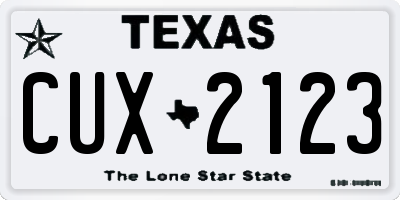 TX license plate CUX2123