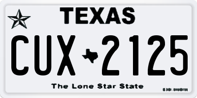 TX license plate CUX2125