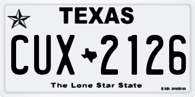 TX license plate CUX2126