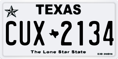 TX license plate CUX2134
