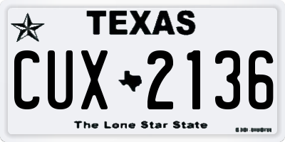 TX license plate CUX2136