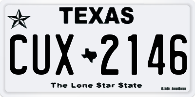 TX license plate CUX2146
