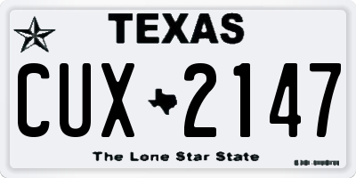 TX license plate CUX2147