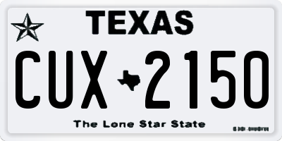 TX license plate CUX2150