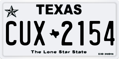 TX license plate CUX2154