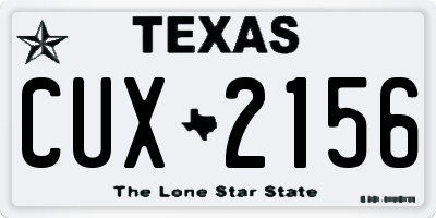 TX license plate CUX2156