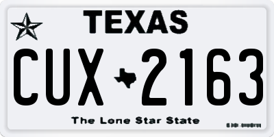 TX license plate CUX2163