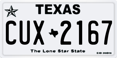 TX license plate CUX2167