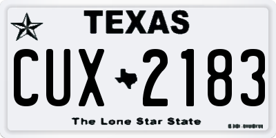 TX license plate CUX2183