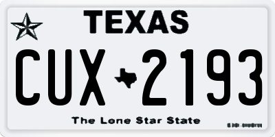 TX license plate CUX2193