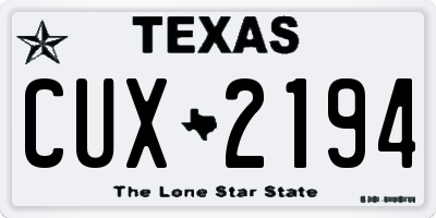 TX license plate CUX2194