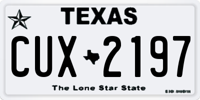 TX license plate CUX2197