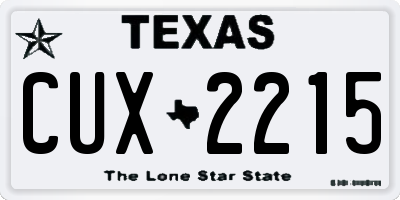 TX license plate CUX2215