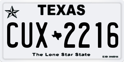 TX license plate CUX2216