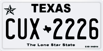 TX license plate CUX2226