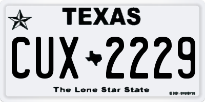 TX license plate CUX2229