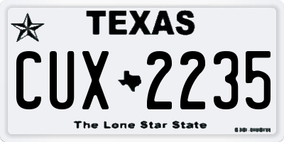 TX license plate CUX2235