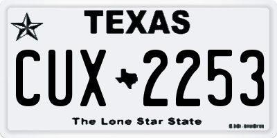 TX license plate CUX2253