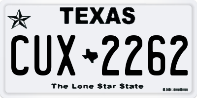 TX license plate CUX2262