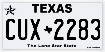 TX license plate CUX2283