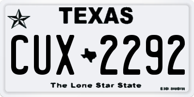 TX license plate CUX2292