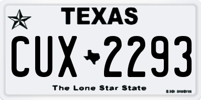 TX license plate CUX2293