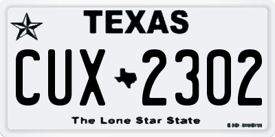 TX license plate CUX2302