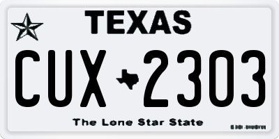 TX license plate CUX2303