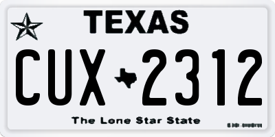 TX license plate CUX2312