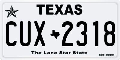 TX license plate CUX2318