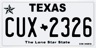 TX license plate CUX2326