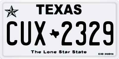 TX license plate CUX2329