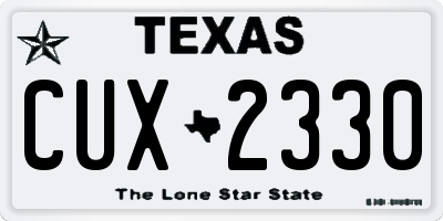 TX license plate CUX2330