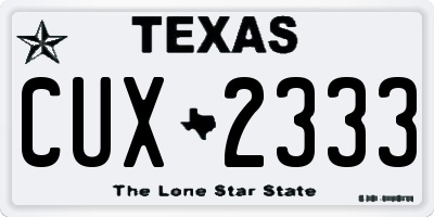 TX license plate CUX2333