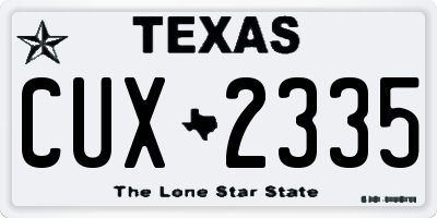 TX license plate CUX2335